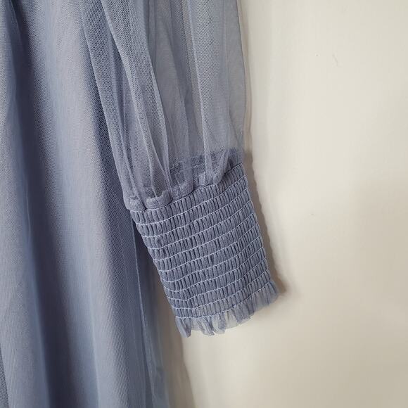 Baltic Born Layla Tulle Maxi Dress Whisper Blue Long Sleeve Plus Size 2XL New - Picture 9 of 15